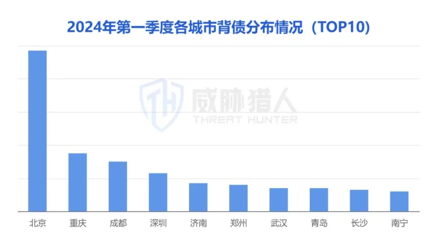 职业背债地域热度与额度分布图表（原报告第 17 页）