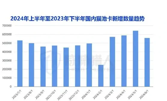 2024 年上半年猫池卡资源变化趋势图表（原报告第 11 页）