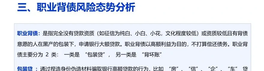 三、职业背债风险态势分析图表 1（原报告第 18 页）