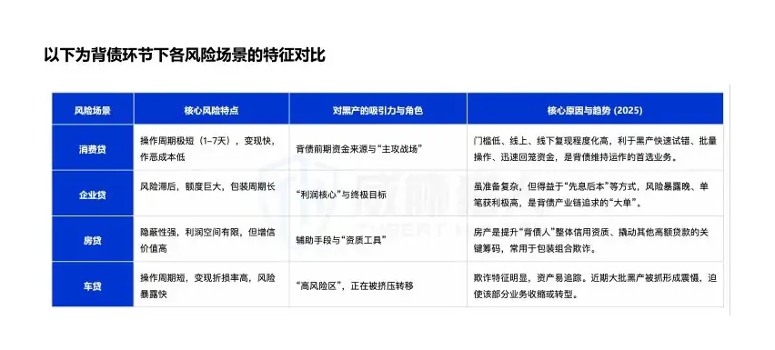 2025 职业背债黑产新模式:从散点欺诈到专业产业化图表（原报告第 21 页）