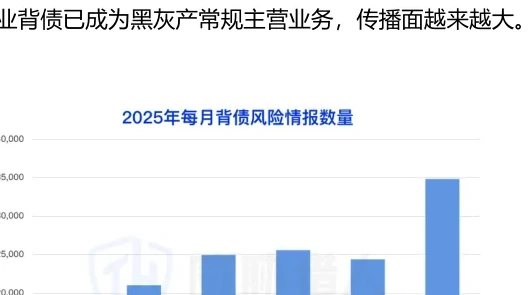 2025年上半年职业背债风险情报月度数量柱状图